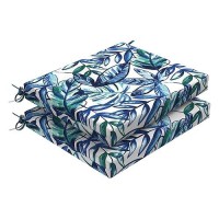 Dytxiii Set Of 2 Outdoor Chair Cushions With Ties Water Resistant Square Dining Seat Cushions For Home Porch Chairs And Patio F