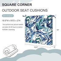 Dytxiii Set Of 2 Outdoor Chair Cushions With Ties Water Resistant Square Dining Seat Cushions For Home Porch Chairs And Patio F