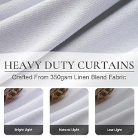 Extra Long Linen Textured 102 Inch Blackout Curtains  Pinch Pleated Drapes Light Blocking Thermal Curtains For Summer Sliding Glass Door Curtain Farmhouse Living Room For 103 Inches Window 2 Panels