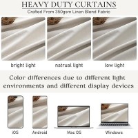 Birch Drapes 84 Inch Length 2 Panels Set  Linen Pinch Pleated Curtains For Bedroom Windows Energy Efficient Thermal Lined Rustic Country Blackout Curtains For Living Room With Rings/Pencil Pleat 7Ft