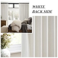 Birch Drapes 84 Inch Length 2 Panels Set  Linen Pinch Pleated Curtains For Bedroom Windows Energy Efficient Thermal Lined Rustic Country Blackout Curtains For Living Room With Rings/Pencil Pleat 7Ft