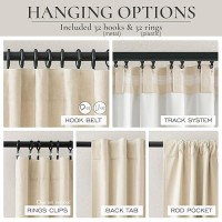 Qjmydeco Cream Tan Curtains 108 Inches Long Black Out For Track System With Hooks And Rings 2 Panel Set Back Tab Pleat Drapes Fo