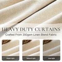 Qjmydeco Cream Tan Curtains 108 Inches Long Black Out For Track System With Hooks And Rings 2 Panel Set Back Tab Pleat Drapes Fo