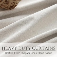 Blackout Curtains 95 Inches Long Custom Rustic Curtain For Living/Dining Room Darkening Linen Curtains & Drapes Weather Burg Thermal Insulated Cabin Back Tab/Hook Track Off White Pinch Pleated 2Panels