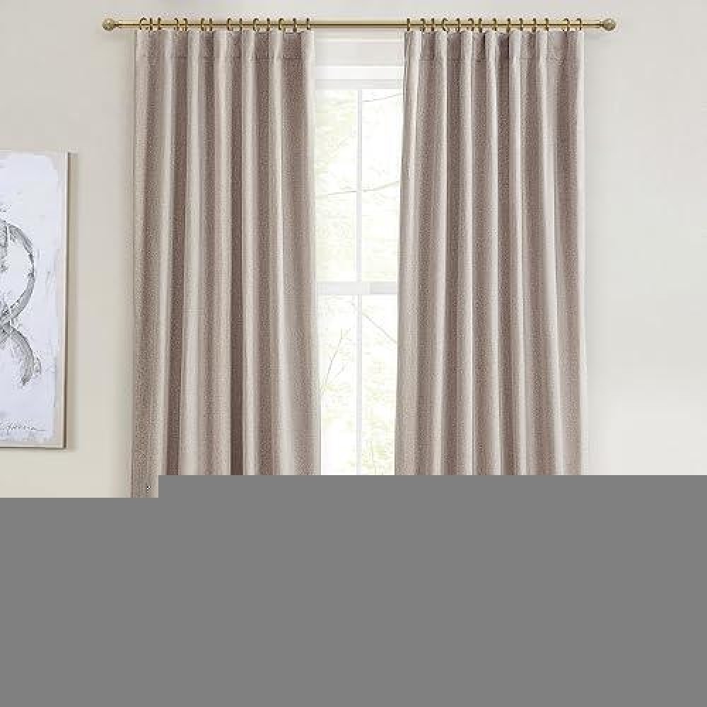 Primitive Linen Curtains For Living Room 96 Inches Long Rustic Country Style Drapes Complete Blackout Dark Out Curtains For Bedr