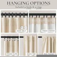 102 Inch Curtains Light Blocking Luxury Curtains For Living Room 2 Panels Blackout Back Tab Hooks Pleated Thermal Insulated Soli