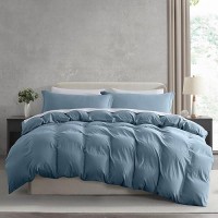 Nestl Stone Blue Duvet Cover King Size Soft Prewashed King Duvet Cover Set 3 Piece With Zipper Closure 1 Duvet Cover 104X90