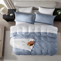 Nestl Stone Blue Duvet Cover King Size Soft Prewashed King Duvet Cover Set 3 Piece With Zipper Closure 1 Duvet Cover 104X90