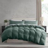 Nestl Forest Green Duvet Cover Full Size Soft Prewashed Full Size Duvet Cover Set 3 Piece With Zipper Closure 1 Duvet Cover