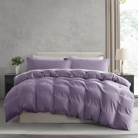 Nestl Grayish Purple Duvet Cover Queen Size Soft Prewashed Queen Duvet Cover Set 3 Piece With Zipper Closure 1 Duvet Cover