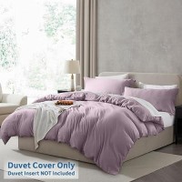 Nestl Dusty Purple Duvet Cover Queen Size Soft Prewashed Queen Duvet Cover Set 3 Piece With Zipper Closure 1 Duvet Cover 90