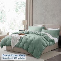 Nestl Twin Duvet Cover Set Soft Prewashed Sage Green Duvet Cover Twintwin Xl 2 Piece With Zipper Closure 1 Duvet Cover 68X