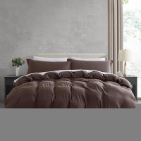 Nestl Chocolate Brown Duvet Cover Full Size Soft Prewashed Full Size Duvet Cover Set 3 Piece With Zipper Closure 1 Duvet Co