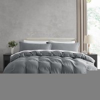 Nestl Grey Duvet Cover King Size Soft Prewashed King Duvet Cover Set 3 Piece With Zipper Closure 1 Duvet Cover 104X90 Inche