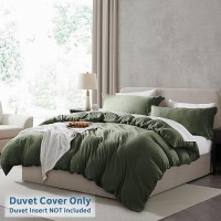 Nestl Olive Green Duvet Cover King Size Soft Prewashed King Duvet Cover Set 3 Piece With Zipper Closure 1 Duvet Cover 104X9