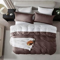 Nestl Twin Duvet Cover Set Soft Prewashed Chocolate Brown Duvet Cover Twintwin Xl 2 Piece With Zipper Closure 1 Duvet Cove