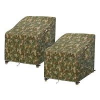 Easygoing Waterproof Patio Furniture Cover Camouflage Printed Outdoor Chair Cover 2 Pack With Air Vent Fits Up To 29 W X 30