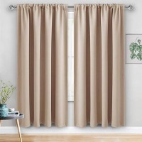 Jiuzhen Blackout Curtains For Bedroom Thermal Insulated Room Darkening Rod Pocket Curtains For Living Room Set Of 2 Panels Wi