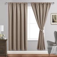 Jiuzhen Blackout Curtains For Bedroom Thermal Insulated Room Darkening Rod Pocket Curtains For Living Room Set Of 2 Panels Wi