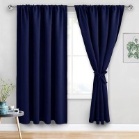 Jiuzhen Blackout Curtains For Bedroom Thermal Insulated Room Darkening Rod Pocket Curtains For Living Room Set Of 2 Panels Wi