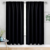 Jiuzhen Blackout Curtains For Bedroom Thermal Insulated Room Darkening Rod Pocket Curtains For Living Room Set Of 2 Panels Wi