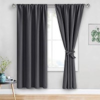 Jiuzhen Blackout Curtains For Bedroom Thermal Insulated Room Darkening Rod Pocket Curtains For Living Room Set Of 2 Panels Wi