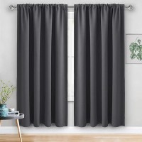 Jiuzhen Blackout Curtains For Bedroom Thermal Insulated Room Darkening Rod Pocket Curtains For Living Room Set Of 2 Panels Wi