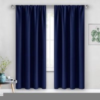 Jiuzhen Blackout Curtains For Bedroom Thermal Insulated Room Darkening Rod Pocket Curtains For Living Room Set Of 2 Panels Wi