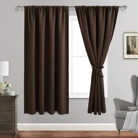 Jiuzhen Blackout Curtains For Bedroom Thermal Insulated Room Darkening Rod Pocket Curtains For Living Room Set Of 2 Panels Wi