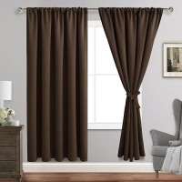 Jiuzhen Blackout Curtains For Bedroom Thermal Insulated Room Darkening Rod Pocket Curtains For Living Room Set Of 2 Panels Wi