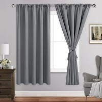 Jiuzhen Blackout Curtains For Bedroom Thermal Insulated Room Darkening Rod Pocket Curtains For Living Room Set Of 2 Panels Wi