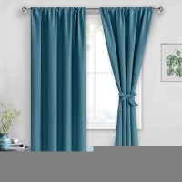 Jiuzhen Blackout Curtains For Bedroom Thermal Insulated Room Darkening Rod Pocket Curtains For Living Room Set Of 2 Panels Wi