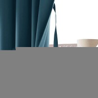 Jiuzhen Blackout Curtains For Bedroom Thermal Insulated Room Darkening Rod Pocket Curtains For Living Room Set Of 2 Panels Wi