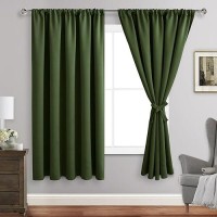 Jiuzhen Blackout Curtains For Bedroom Thermal Insulated Room Darkening Rod Pocket Curtains For Living Room Set Of 2 Panels Wi