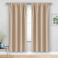 Jiuzhen Blackout Curtains For Bedroom Thermal Insulated Room Darkening Rod Pocket Curtains For Living Room Set Of 2 Panels Wi