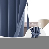 Jiuzhen Blackout Curtains For Bedroom Thermal Insulated Room Darkening Rod Pocket Curtains For Living Room Set Of 2 Panels Wi