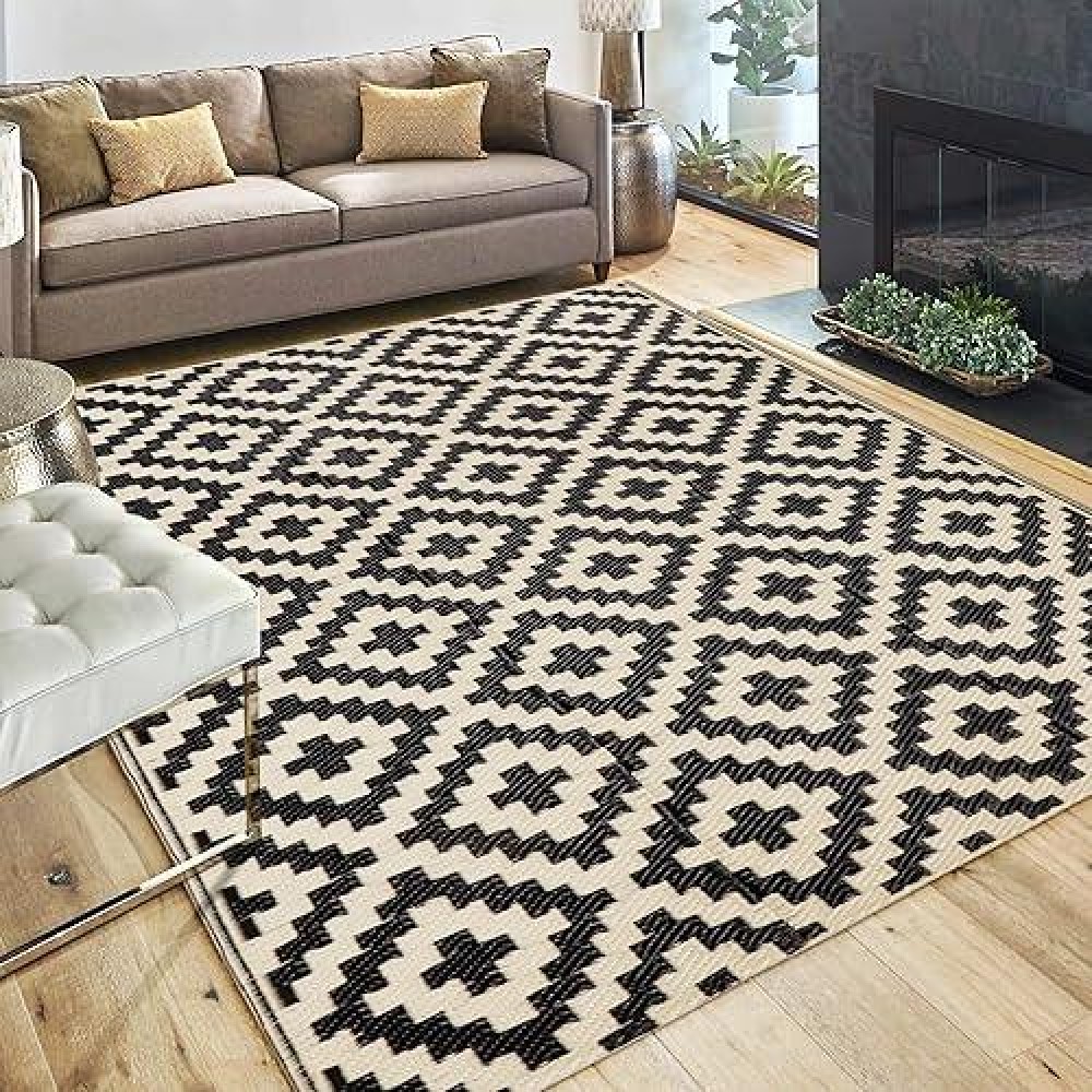 Sand Mine Reversible Mats Plastic Straw Rug Modern Area Rug Large Floor Mat And Rug For Outdoors Rv Patio Backyard Deck