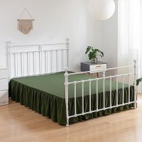 Xuan Dian Bed Skirt Full Size Ruffled Bed Skirts With Split Corners 14 Inch Drop Dust Ruffle Bed Skirt With Platform Green