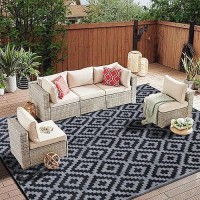 Sand Mine Reversible Mats Plastic Straw Rug Modern Area Rug Large Floor Mat And Rug For Outdoors Rv Patio Backyard Deck