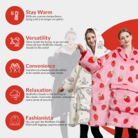 Redroko Sherpa Blanket Hoodie Wearable Blanket Oversized Hoodie Blanket Giant Hoodie Hooded Comfy Cozy Blanket Sweatshir