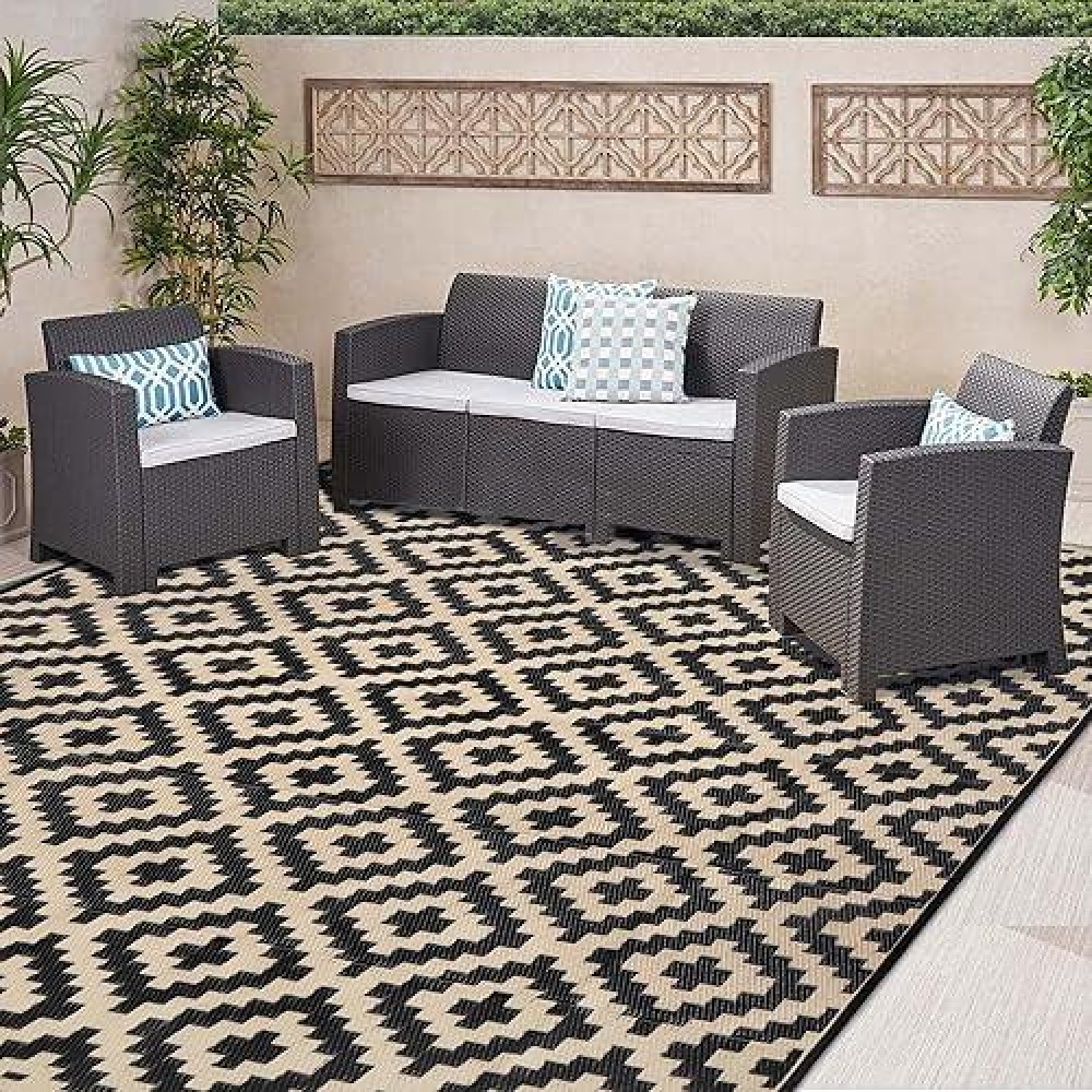 Sand Mine Reversible Mats Plastic Straw Rug Modern Area Rug Large Floor Mat And Rug For Outdoors Rv Patio Backyard Deck