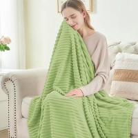 Bedelite Fleece Blanket King Size - 3D Ribbed Jacquard Soft And Warm Decorative Fuzzy Blankets - Cozy  Fluffy  Plush Lightweight Throw Blankets For Couch  Bed  Sofa(Sage Green  108X90 Inches)