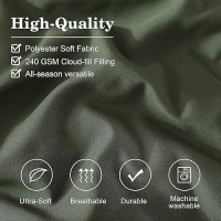 Monbix Full Size Comforter Sets  7 Piece Full Size Bedding Sets  Warm Comforters  Bed In A Bag Full With Sheets Pillowcases & Shams (Olive Green  Full  80''X90'')