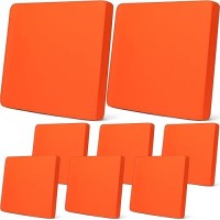 Newwiee 8Pcs Patio Stretch Sofa Cushion Cover Outdoor Cushion Cover Replacement Patio Furniture Cushions Couch Slipcovers Chair Seat Cover Soft Flexibility Protector (Orange Waterproof Pure)