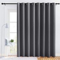 Nicetown Bedroom Blackout Curtain Panel - (120 Inches By 90 Inch  Grey  1 Pc) Energy Saving Thermal Insulated Grommet Blackout Drapery For Patio  Room Divider Curtain