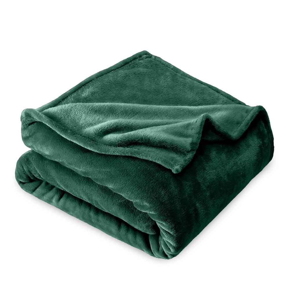 Bare Home Fleece Blanket King Blanket Forest Green Lightweight Blanket For Bed Sofa Couch Movie Night Camping And Tra