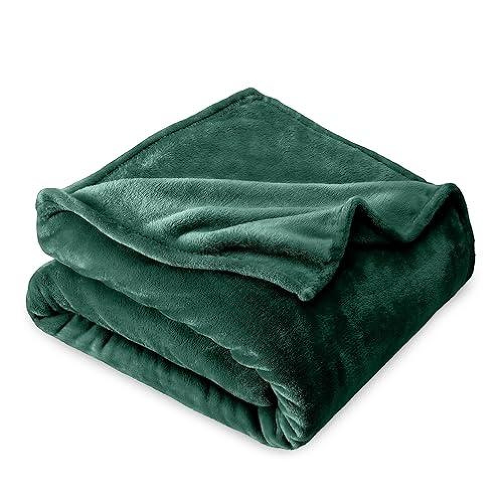 Bare Home Fleece Blanket Twintwin Extra Long Forest Green Blanket For Bed Sofa Couch Movie Night Camping And Travel