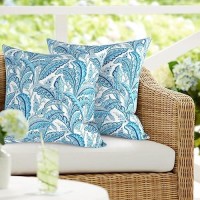 Dytxiii Pack Of 2 Outdoor Waterproof Pillow Covers Only Square Decorative Double Printed Pillow Cases For Patio Couch Porch Cha