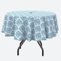 Dytxiii Round Outdoor Tablecloth With Umbrella Hole And Zipper 60 Inch Springsummer Floral Picnic Table Cover Waterproof Fabri