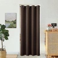 Bgment Brown Door Curtain 80 Inch Length For Doorway Bedroom Closet Curtain Privacy Thermal Insulated Blackout Grommet Room Di